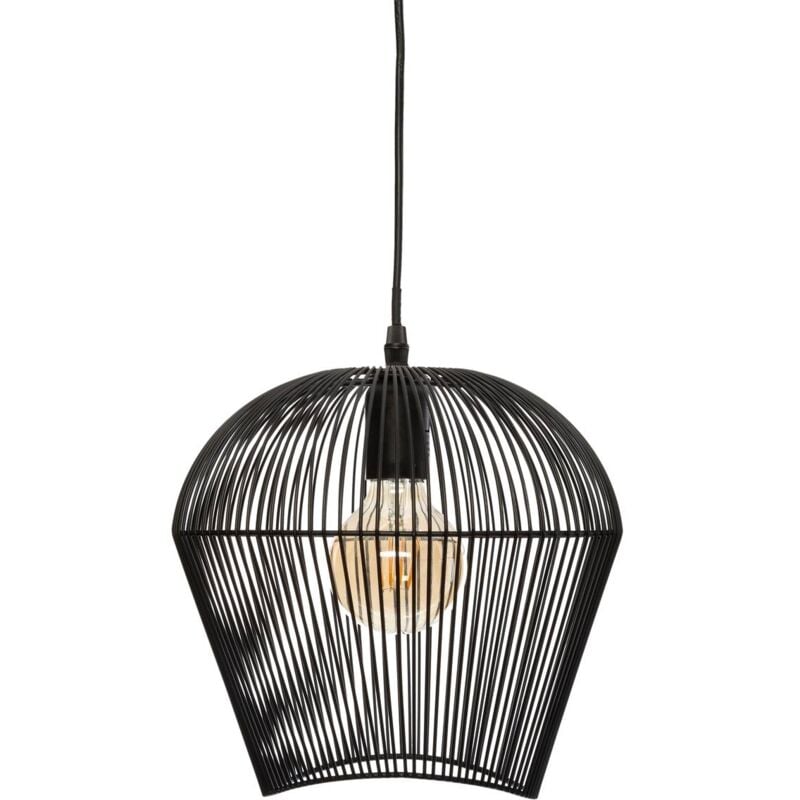 Atmosphera - Suspension filaire Jena métal noir D26cm créateur d'intérieur
