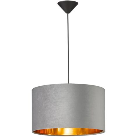 Suspension Fischer & Honsel Aura Velours Gris ⌀30cm E27 40W