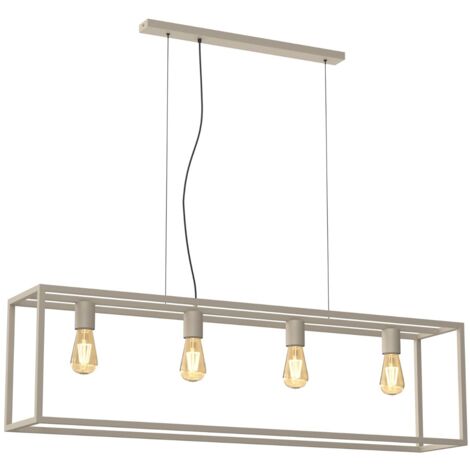 Suspension Frame indus géométrique crème 4xE27 Luminex