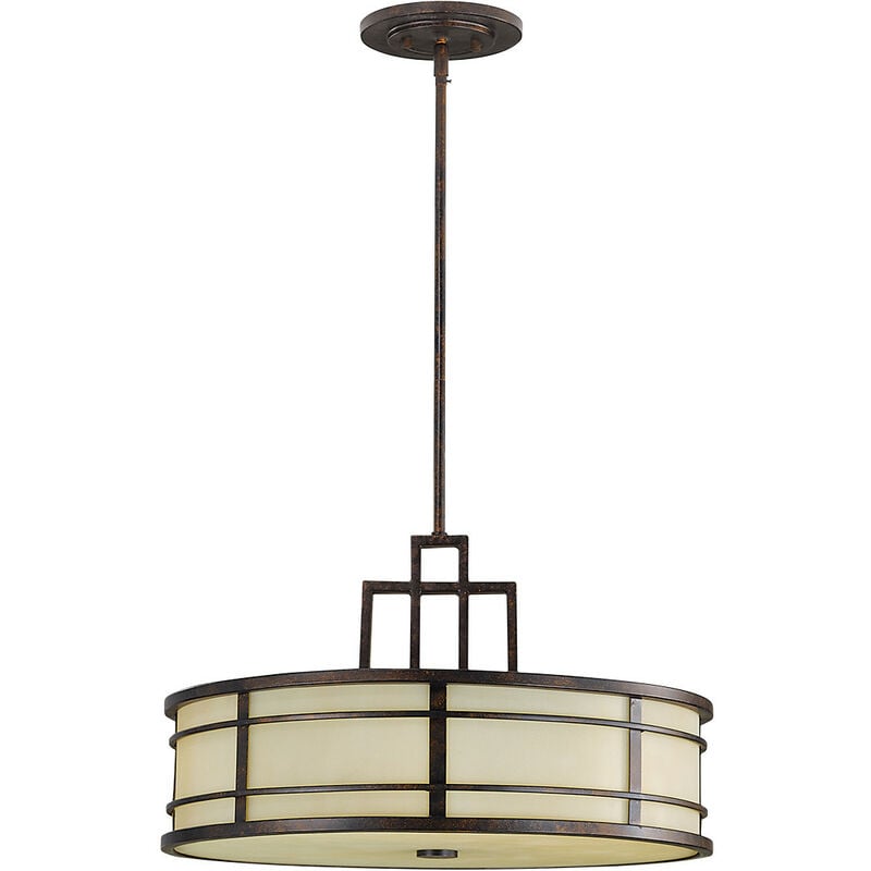 Fusion - 3 Light Ceiling Pendant Bronze, E27 - Elstead