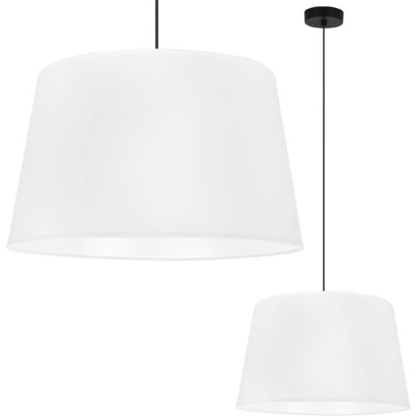 SUSPENSION GAJA NOIRE CÔNE 1-ABAT-JOUR BLANC PLAT 44CM