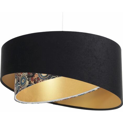 Suspension galaxy eco velours - Noir, multicolore, doré