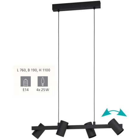 Suspension Gatuela 4 spots - Noir