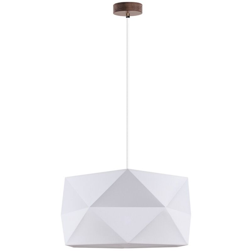 Epikasa - Suspension Geomerical, Bois, Tissu, Marron, Blanc, 46,5x46,5x120 cm