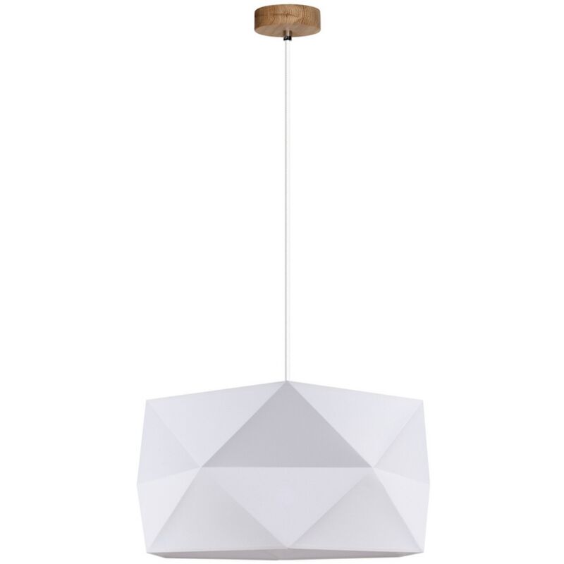 Epikasa - Suspension Geomerical, Bois, Tissu, Marron, Blanc, 46,5x46,5x120 cm