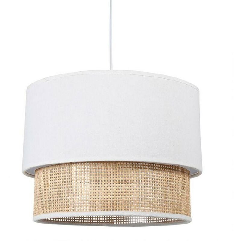 Suspension gigogne rotin blanc D35 - Blanc