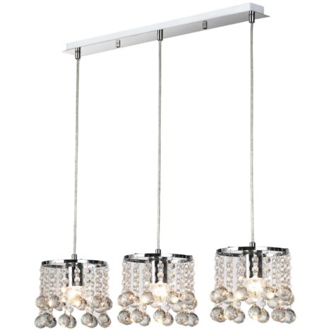 Suspension glamour London Crystal chrome 3xE14 Reality