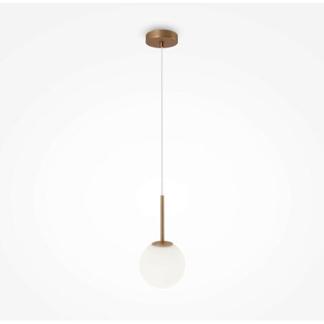 Suspension globe dorée - verre dépoli 15 cm DELTONA