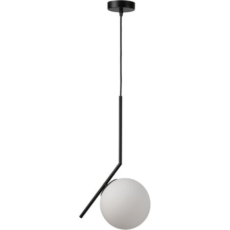 BARCELONA LED Suspension globe en verre HERMI - E27 - Noir