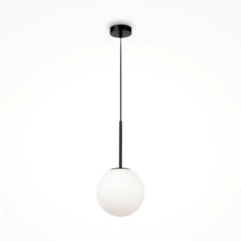 Suspension globe noire - verre dépoli 20 cm DELTONA