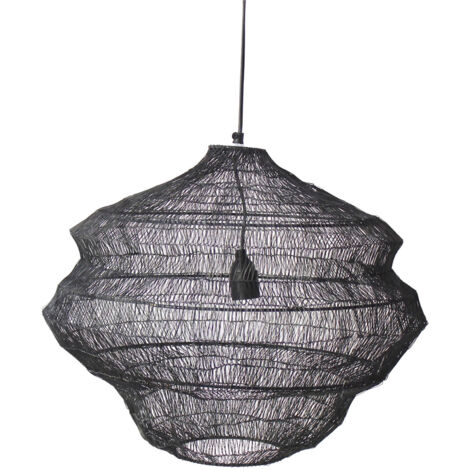 Suspension grillagée métal zinc style contemporain éclairage salon - zinc gris foncé grillagé