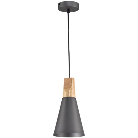 Suspension grise bois hêtre Maytoni Bicones Ø14 E27