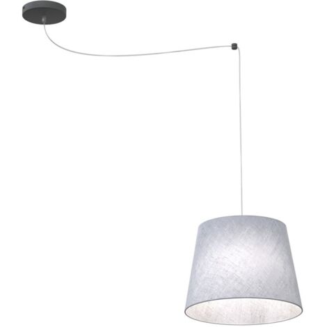 Suspension grise minimaliste abat-jour E27 15W Ascot
