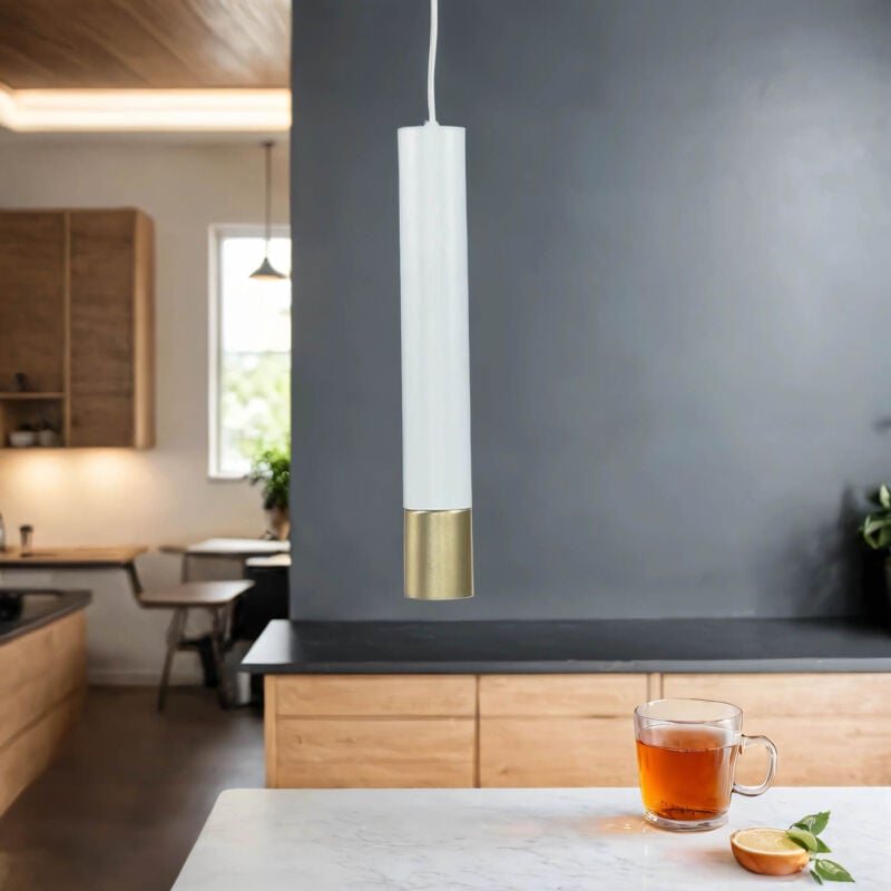 Licht-erlebnisse - Suspension GU10 Blanc Métal Moderne Lampe à suspendre Table de salle à manger