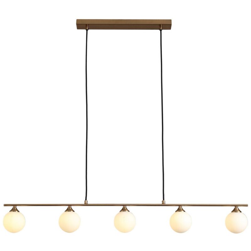 Epikasa - Suspension Halifax, Métal, Verre, Laiton, 110x10x16 cm