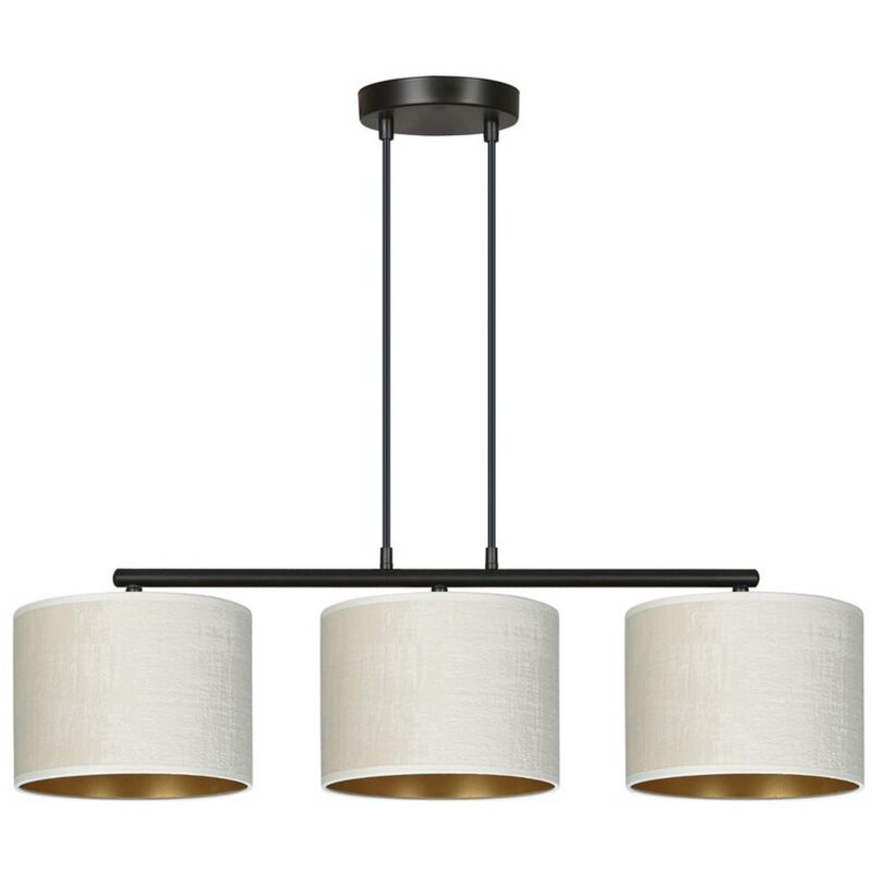 Suspension Hilde, Acier peint par poudrage, Tissu, Noir, Blanc, 72x100x18 cm