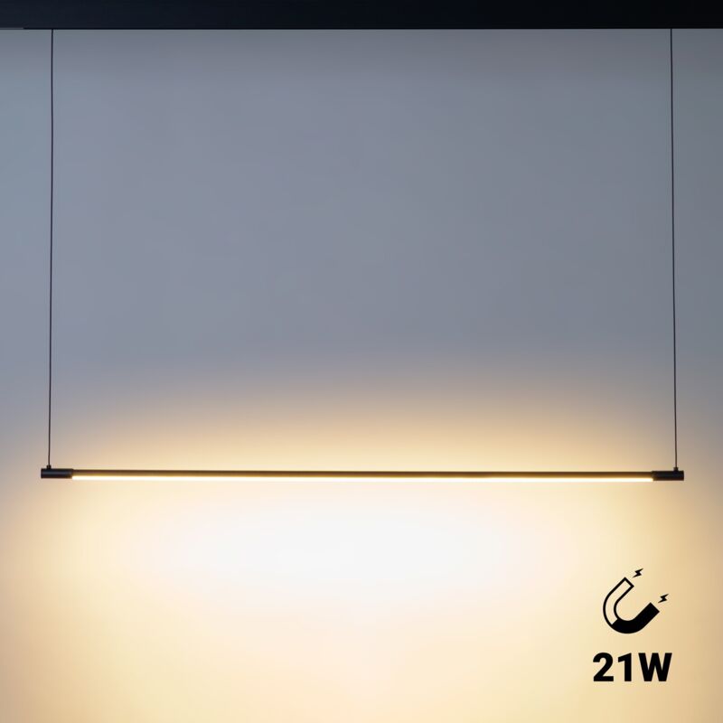 Suspension horizontale à LED pour rail magnétique - 48V - 21W - - Blanc Chaud
