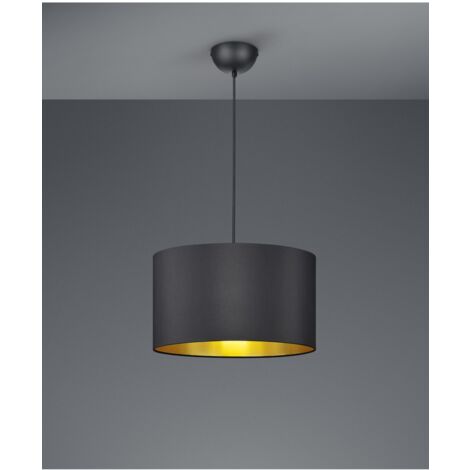 Suspensión Hostel Metal negro-dorado Al. 150 cm Ø40 cm Trio Lighting
