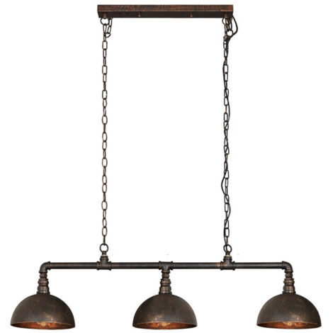 Suspension industriel 3 lampes en métal noir - AMP
