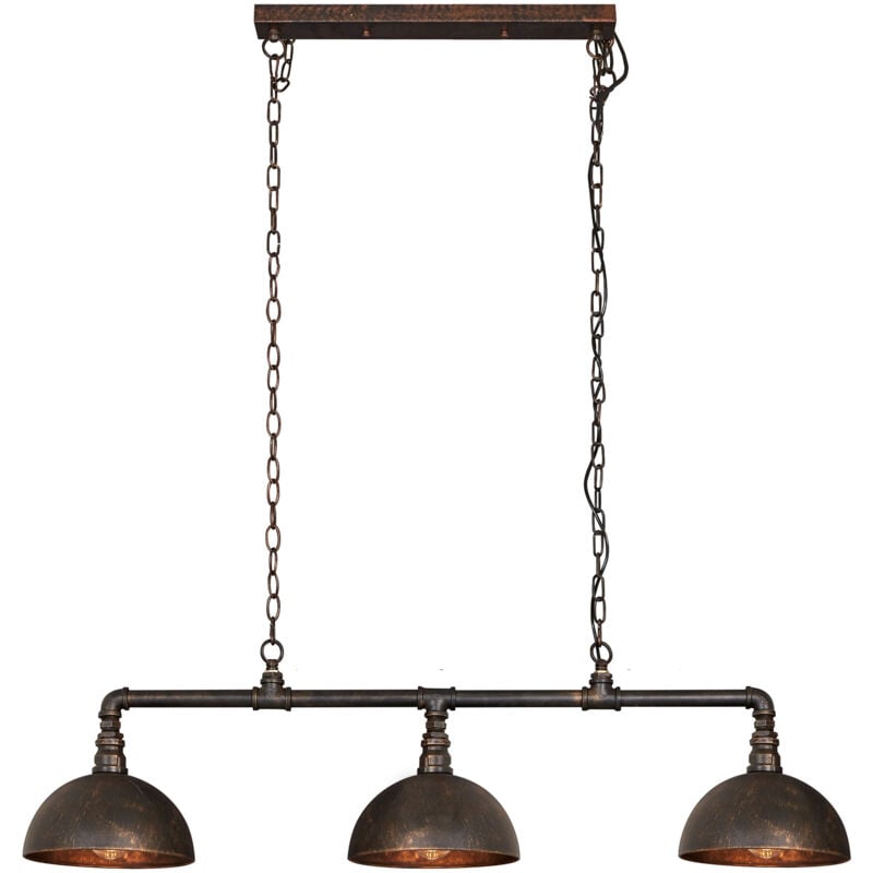 Suspension industriel 3 lampes - métal noir