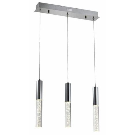 Suspension industrielle chromée tube 3xLED Neda Reality