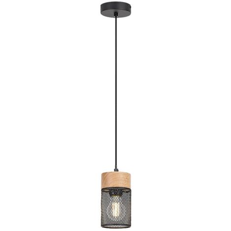 Suspension industrielle E27 hêtre/noir Callum Rabalux