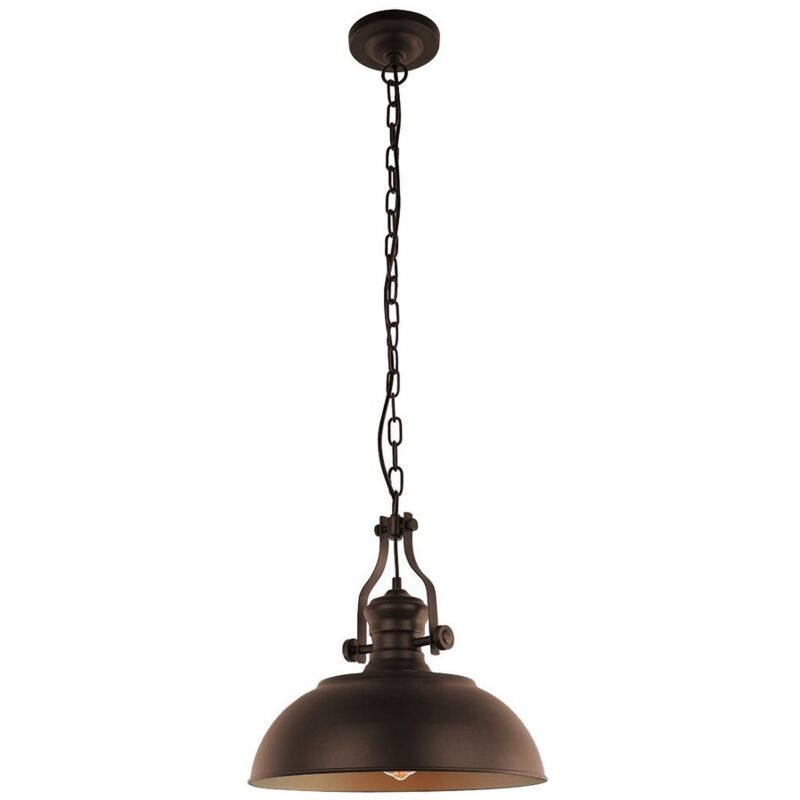 Rosalia - Suspension Industrielle Et Rétro Suspendue Bronze, 1 Lumière Dorée Avec Abat-Jour En Alliage Métallique, E27 - Italux