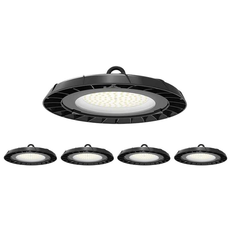 Cloche Highbay Industrielle UFO 120° 50W (Pack de 5) - Blanc Neutre - SILUMEN