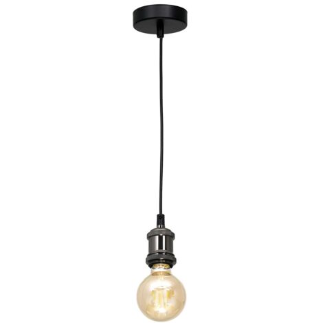 Suspension industrielle noire E27 60W Edison Milagro