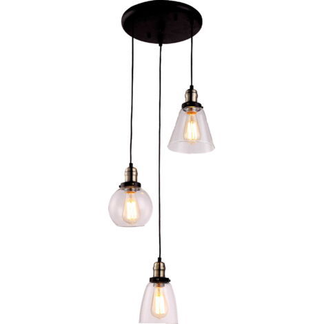 Suspension industrielle noire Kaja Samanta K-8036B-3