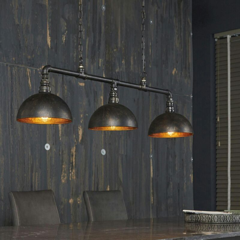 Pier Import - Suspension industrielle tuyau 3 demi-globes tribeca