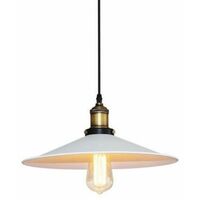 Abat Suspension De Lampe 26cm Lustre Plafond Blanc Rétro Vintage Jour Industrielle Luminaire H9IED2YW