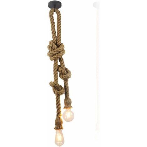Suspension industrielle vintage sur corde de chanvre （1M）