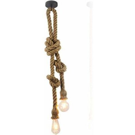 Suspension industrielle vintage sur corde de chanvre （1M）