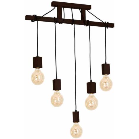 Suspension JACK 5xE27 Noyer