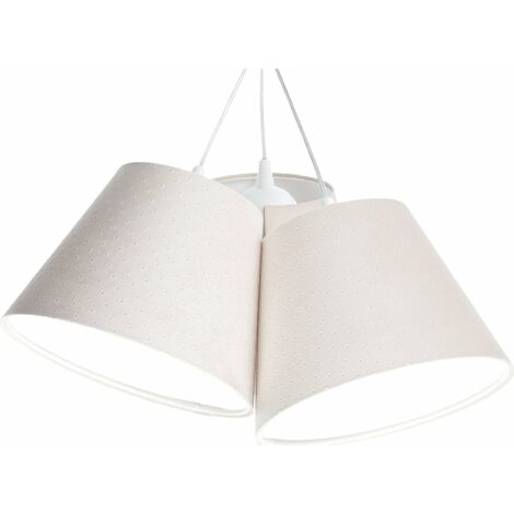Suspension Jasmine bebe - Tissu matelassé crème clair, intérieur blanc