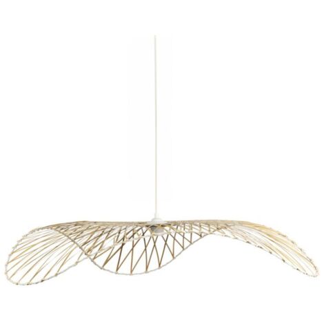 Suspension KAILA en bambou E27 60W – Design organique et léger – Ombres délicates pour ambiance chaleureuse – SUSKAILAD80 – Mathias Luminaires