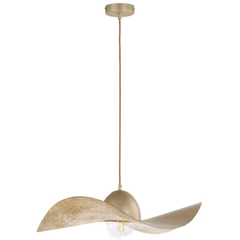 Suspension Kapello chapeau métal doré Ø55 E27 15W Sigma
