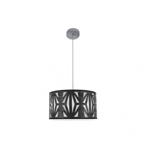 Suspension Katerina 1xe27 Chrome/Bois noir Regx40x40 cm