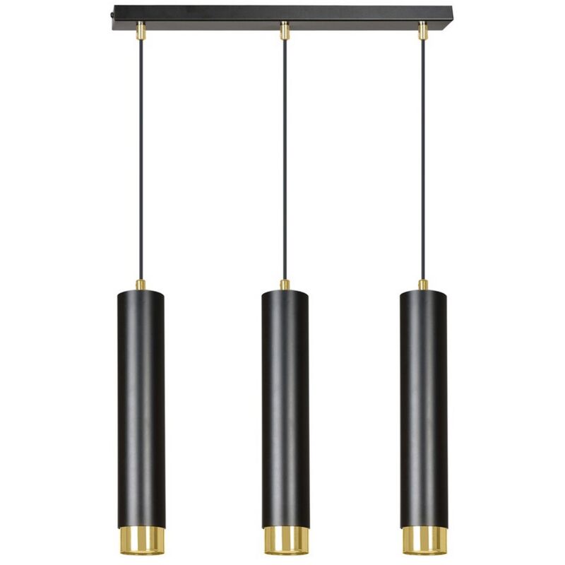 Epikasa - Suspension Kibo, Acier peint par poudrage, Noir, Or, 45x100x6 cm