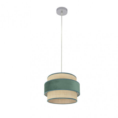 Suspension Kings 1xe27 Chrome/naturel-vert Regx30x30 Cm