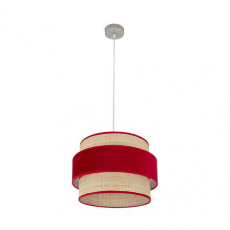 Suspension Kings 1xe27 Nickel/naturel-rouge Regx40x40 Cm