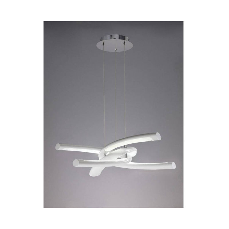 Diyas - Suspension Knot 36W LED 3000K, 3600lm, blanc brillant/arylique blanc/chrome poli - Blanc