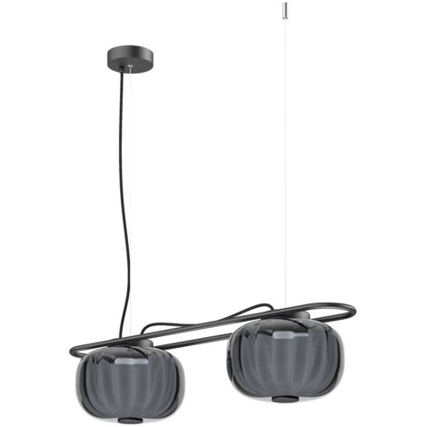 Suspensión KRISTA D240 Corte de fase C LED SMD AC 2x4W 363lm CRI90 2700K Fumé gris Negro
