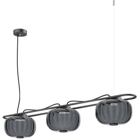 Suspensión KRISTA D240 Corte de fase C LED SMD AC 3x4W 363lm CRI90 2700K Fumé gris Negro