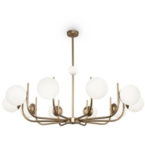 Suspension laiton 10 globes blancs Maytoni MOD109 RV