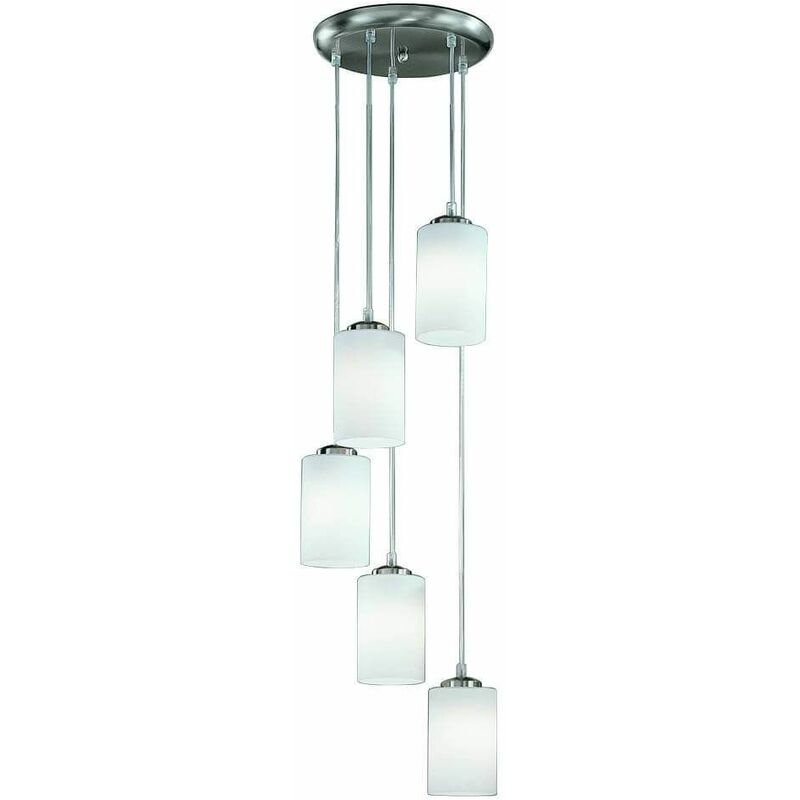 15franklite - Suspension lamp in satin nickel Modern Pendants 5 Bulbs