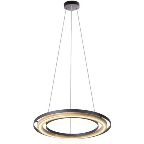 Suspension Lampe à suspendre en bambou Lampe de salle à manger noire Lampe de salon LED