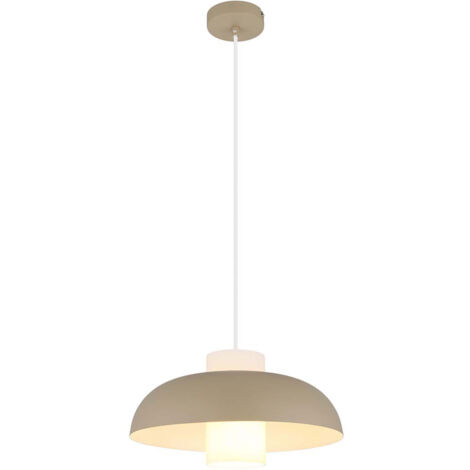 Suspension Lampe à suspendre sable Lampe de table à manger Lampe de cuisine, verre opalin, 1x E27, DxH 38 x 120 cm