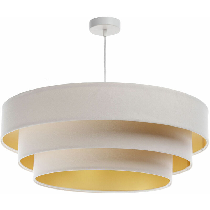 Suspension Lampe à suspendre Henny p Steps Velours white & gold ø 60 cm 11137